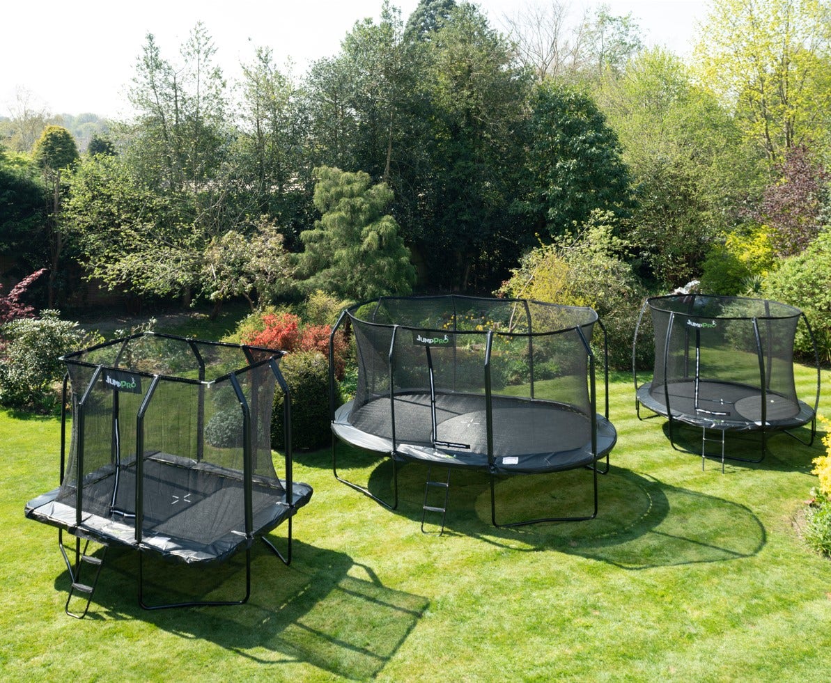 12ft x 8ft JumpPRO™ Xcel Black Rectangular Trampoline with Enclosure
