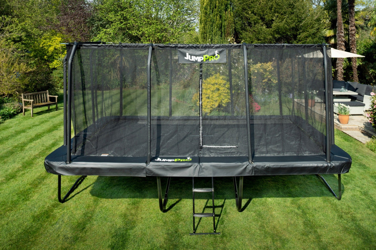 23ft x 10ft JumpPRO™ Xtra Giant Black Rectangular Trampoline - ** Plus 2 Free Trampoline Goals! **