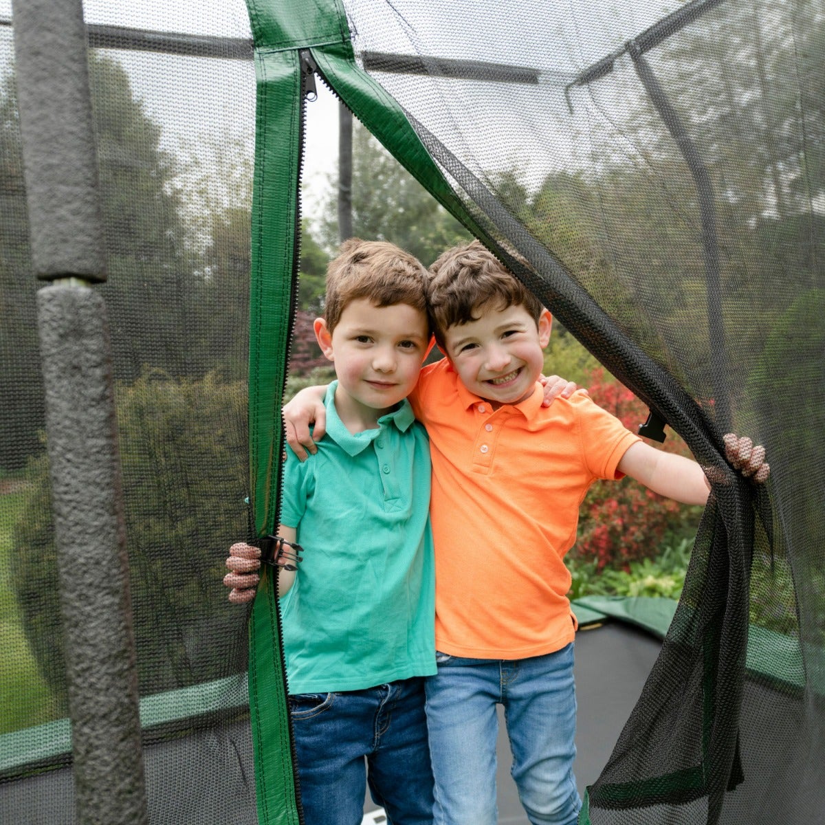 10ft x 7ft JumpPRO™ Xcite Green Oval Trampoline with Enclosure
