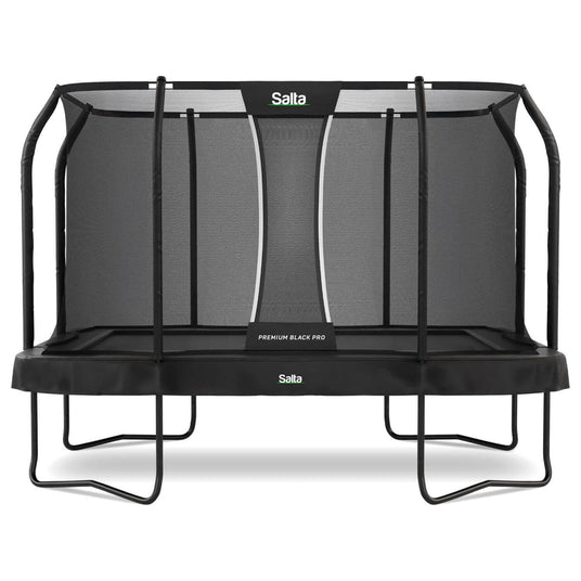 12ft x 8ft Salta Premium Black Pro Rectangular Trampoline + Safety Net