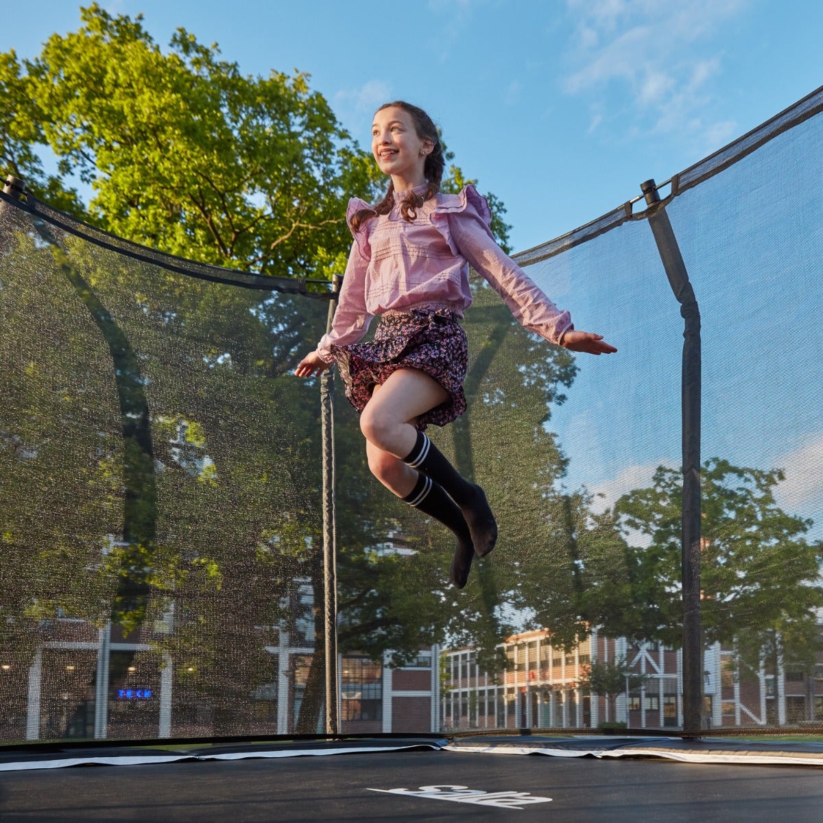 13ft x 8ft Salta Black Rectangular Premium Edition Trampoline with Enclosure