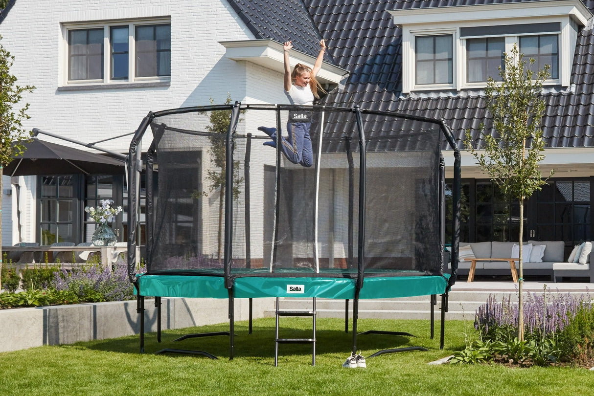 10ft Salta Green Round First Class Edition Trampoline with Enclosure