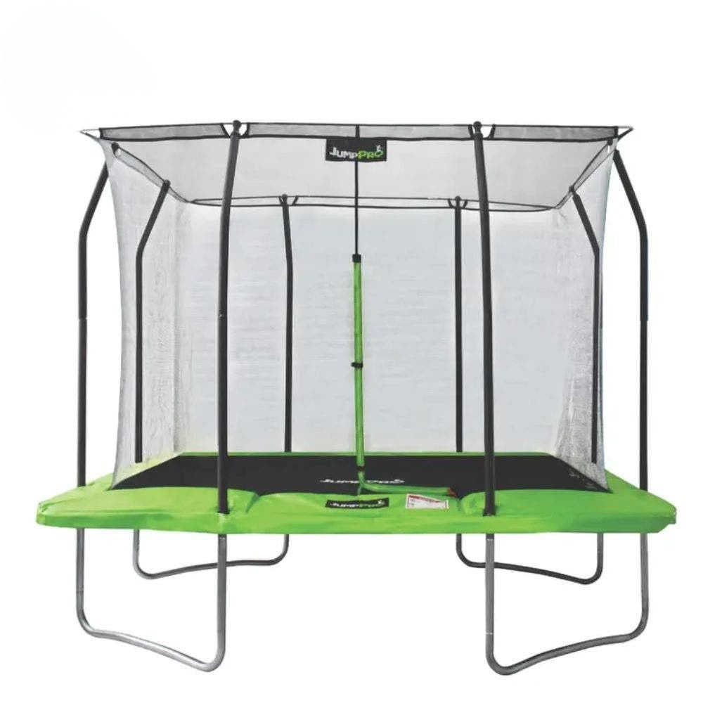10ft x 7ft JumpPRO® Xplore Green Rectangular Trampoline with Enclosure