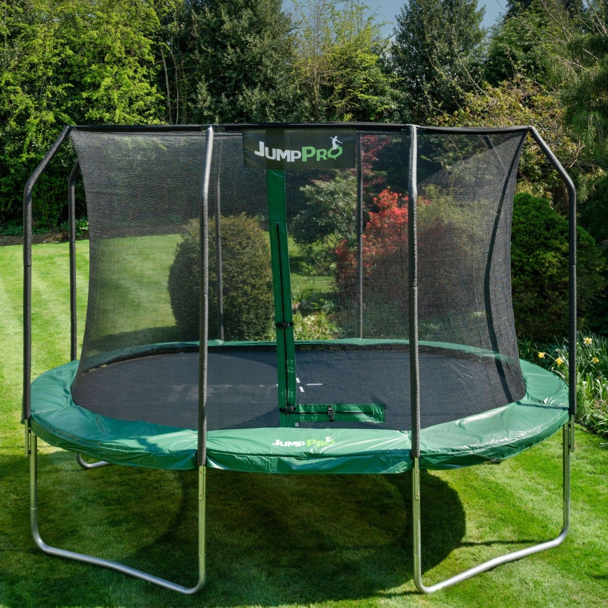 15ft x 10ft JumpPRO™ Xcite Green Oval Trampoline with Enclosure