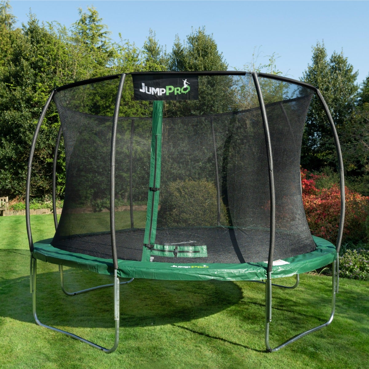 12ft JumpPRO™ Xcite Green Round Trampoline with Enclosure