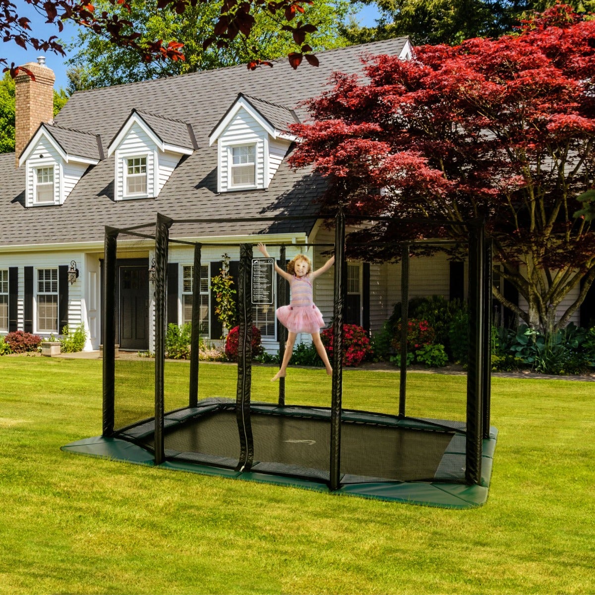 10ft x 6ft Akrobat Orbit Flat Rectangular Trampoline