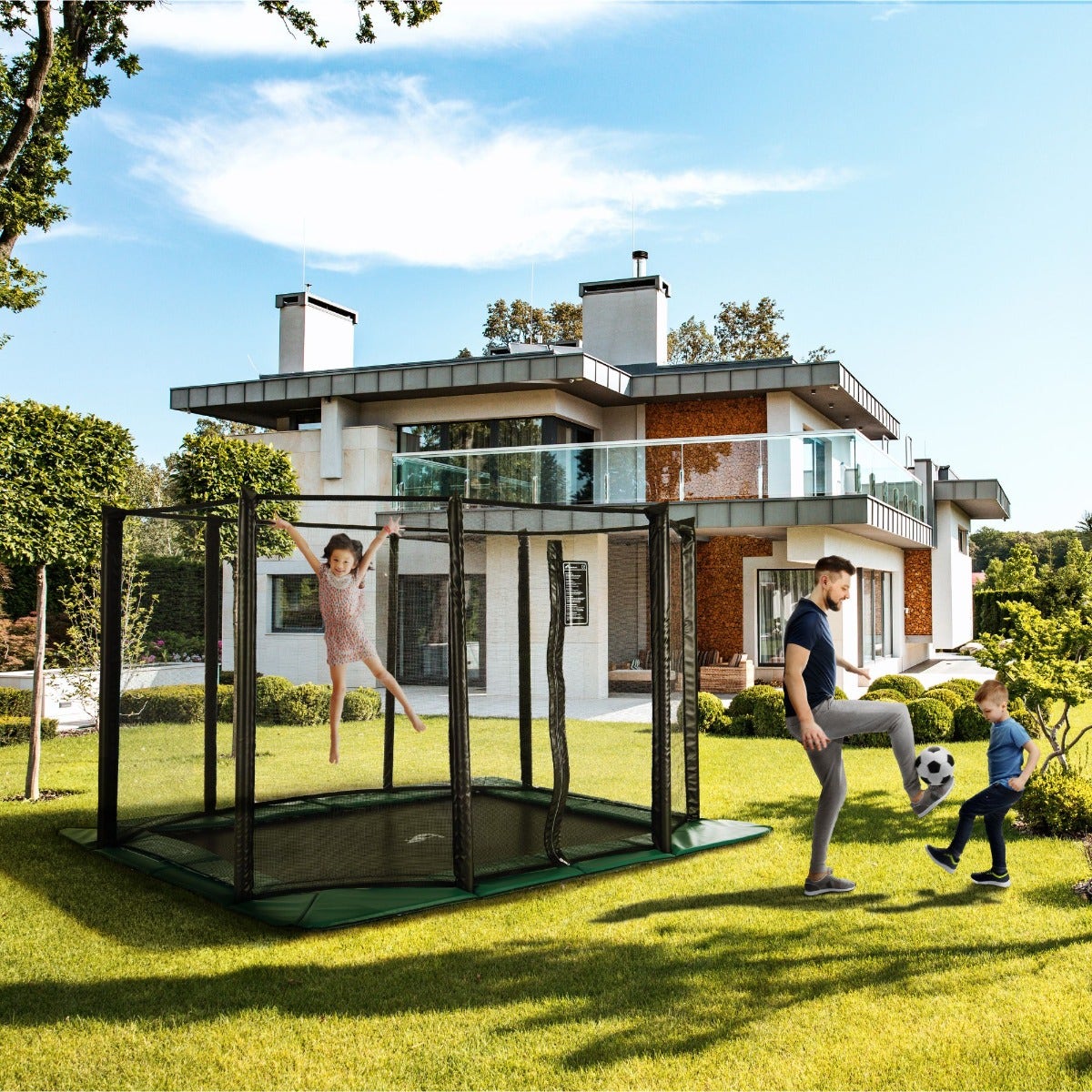 10ft x 6ft Akrobat Orbit Flat Rectangular Trampoline