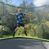 12ft JumpPRO™ Xplore Green Round Trampoline with Enclosure