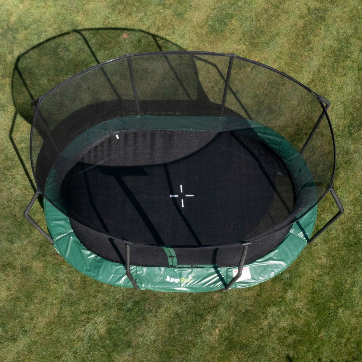 15ft x 10ft JumpPRO™ Xcite Green Oval Trampoline with Enclosure