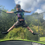 10ft JumpPRO™ Xplore Green Round Trampoline with Enclosure