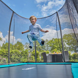 10ft x 7ft Salta Green Rectangular Comfort Edition Inground Trampoline with Enclosure