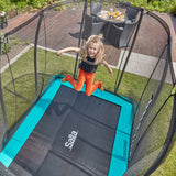 12ft x 8ft Salta Green Rectangular Comfort Edition Inground Trampoline with Enclosure