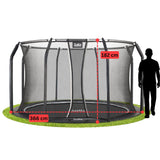 12ft Salta Royal Baseground Black Round Trampoline with Enclosure
