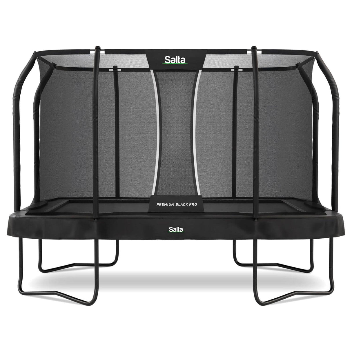 12ft x 8ft Salta Premium Black Pro Rectangular Trampoline + Safety Net