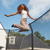 14ft x 8ft Salta Black Rectangular First Class Trampoline with Enclosure