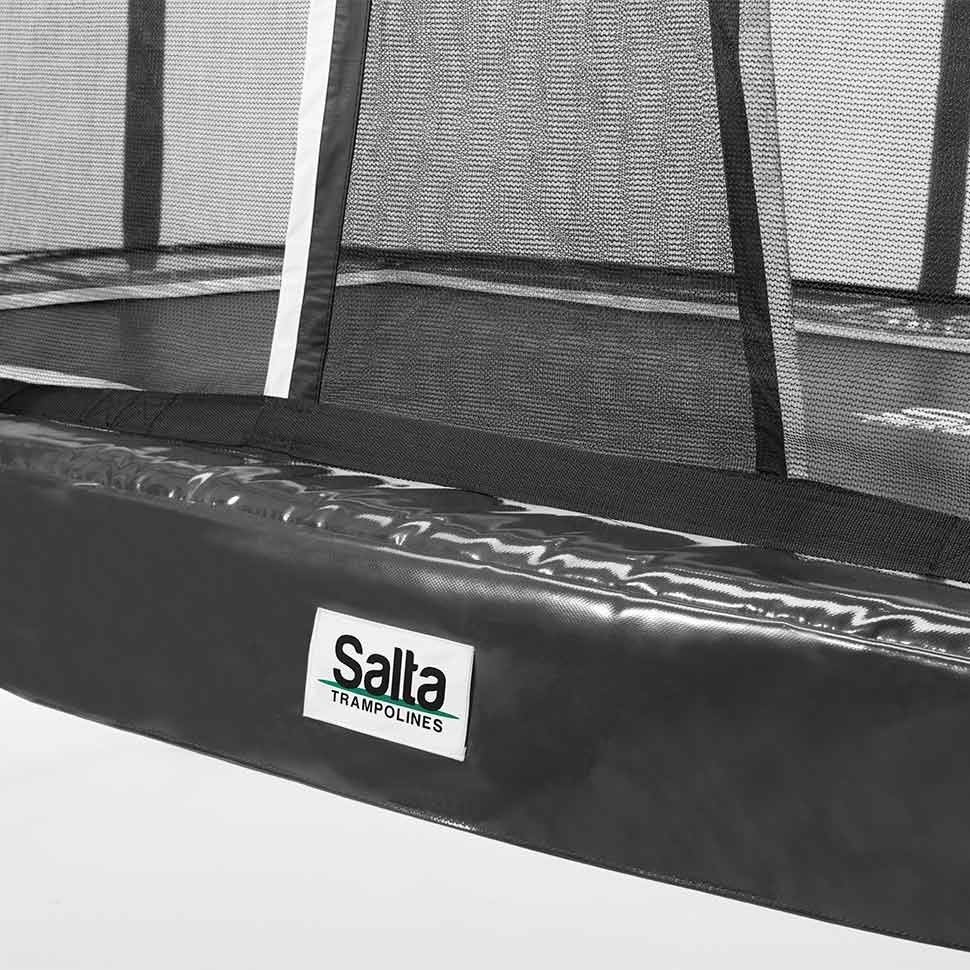 14ft x 8ft Salta Black Rectangular First Class Trampoline with Enclosure (5376A)