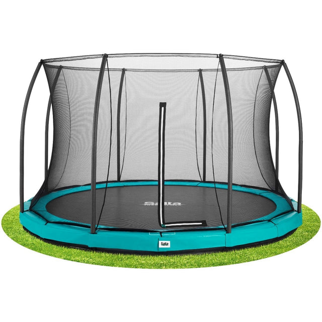 14ft Salta Green Comfort Edition InGround Round Trampoline with Enclosure (5398G)B