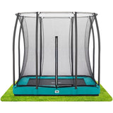 7ft x 5ft Salta Green Rectangular Comfort Edition Inground Trampoline with Enclosure