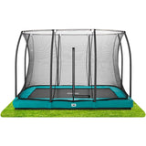 10ft x 7ft Salta Green Rectangular Comfort Edition Inground Trampoline with Enclosure - In Stock April