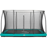 12ft x 8ft Salta Green Rectangular Comfort Edition Inground Trampoline with Enclosure