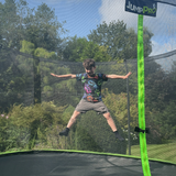 10ft JumpPRO™ Xplore Green Round Trampoline with Enclosure