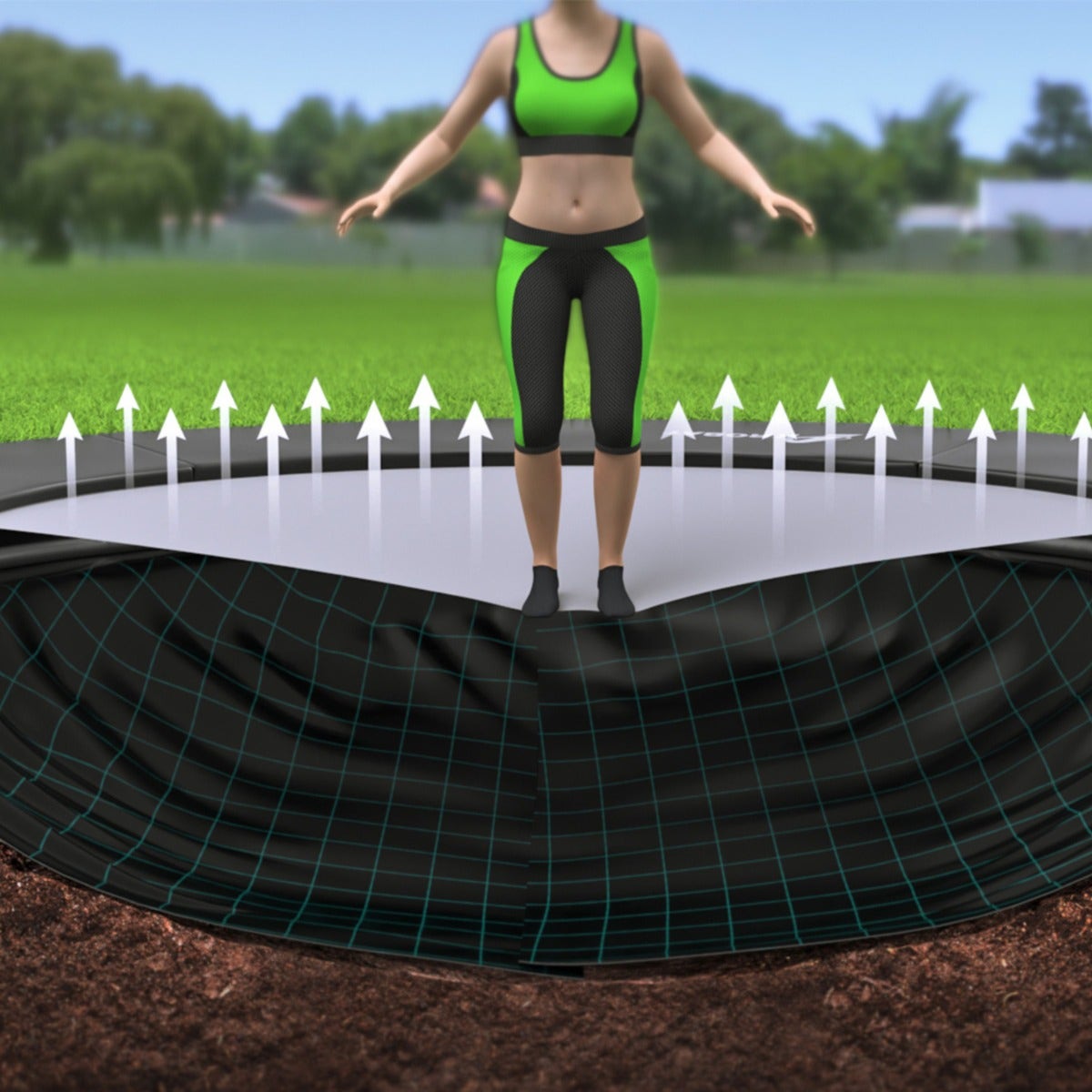 10ft x 6ft Akrobat Primus Flat Rectangular Trampoline