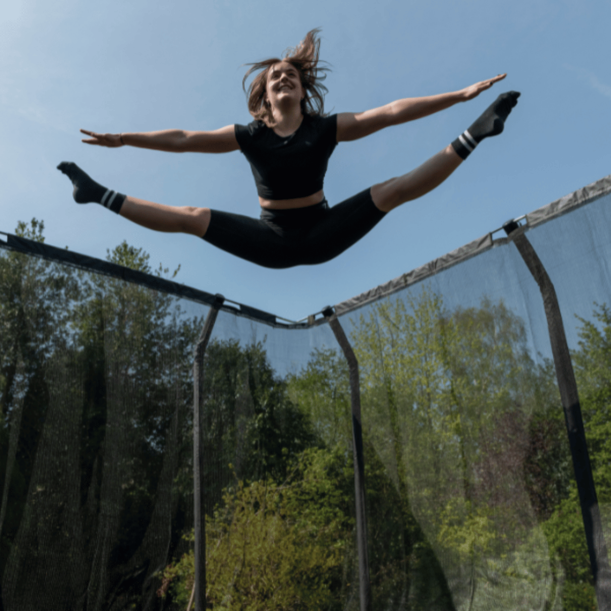 23ft x 10ft JumpPRO™ Xtra Giant Black Rectangular Trampoline - ** Plus 2 Free Trampoline Goals! **