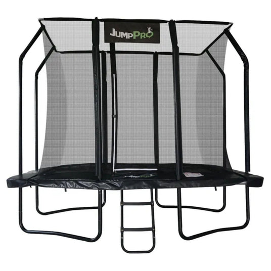 10ft x 7ft JumpPRO™ Xcel Black Rectangular Trampoline with Enclosure (JR107B)B