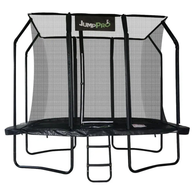 10ft x 7ft JumpPRO™ Xcel Black Rectangular Trampoline with Enclosure (JR107B)B