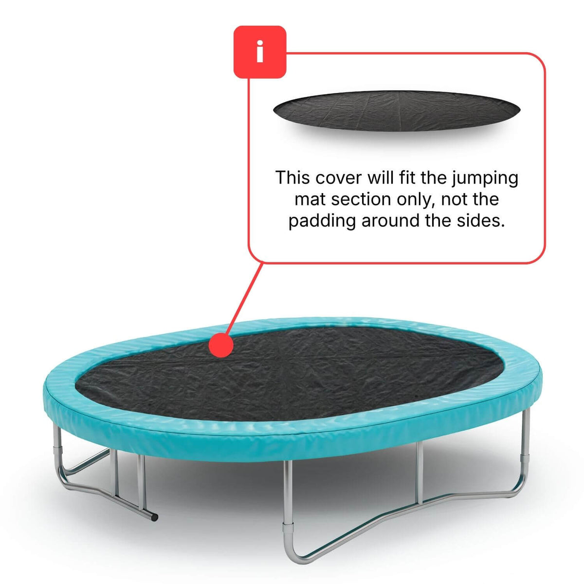 ** CLEARANCE ** - 11.5ft x 8ft Black Oval Trampoline Debris Cover
