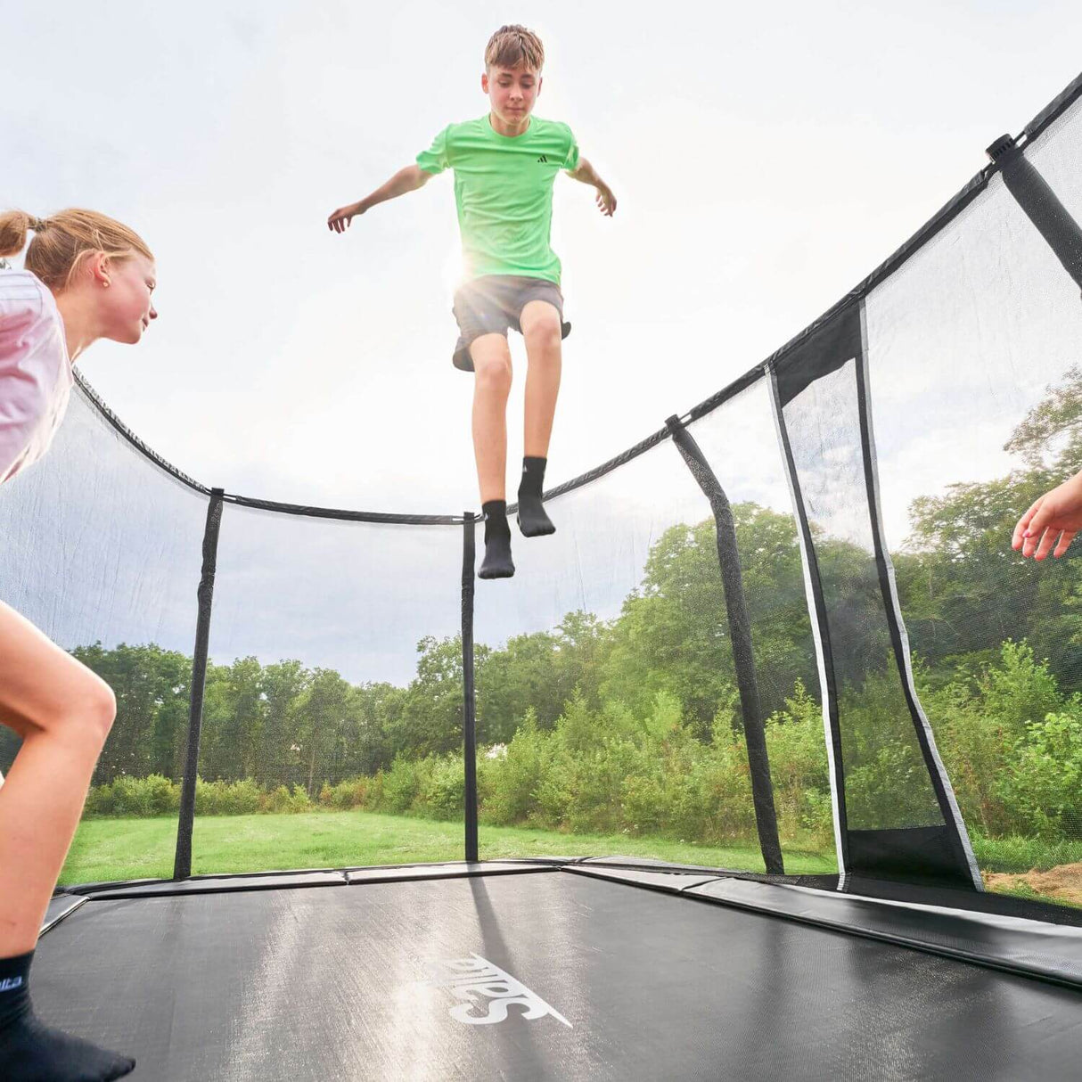 15ft x 9ft Salta Premium Black Pro Rectangular Trampoline + Safety Net