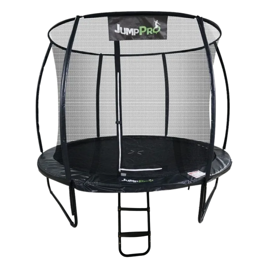 10ft JumpPRO™ Xcel Black Round Trampoline with Enclosure