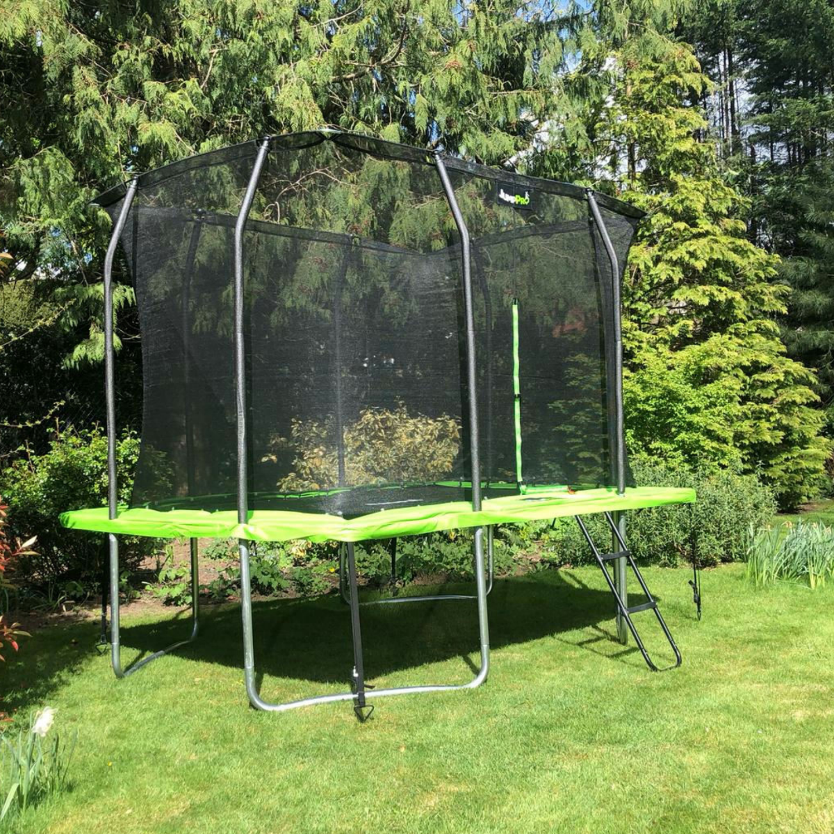 10ft x 7ft JumpPRO™ Xplore Green Rectangular Trampoline with Enclosure