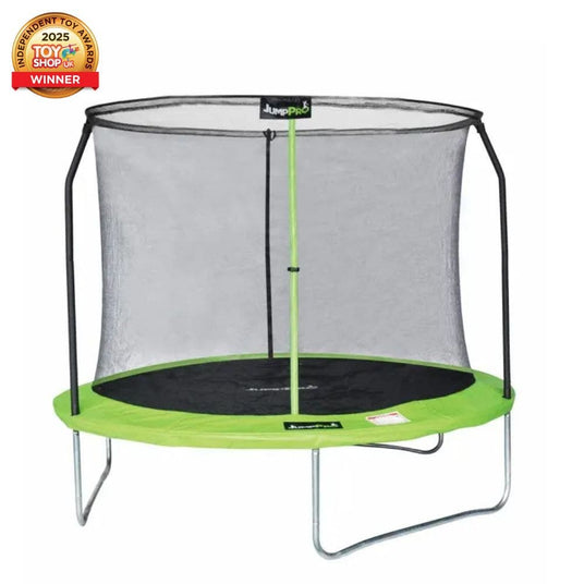 12ft JumpPRO™ Xplore Green Round Trampoline with Enclosure